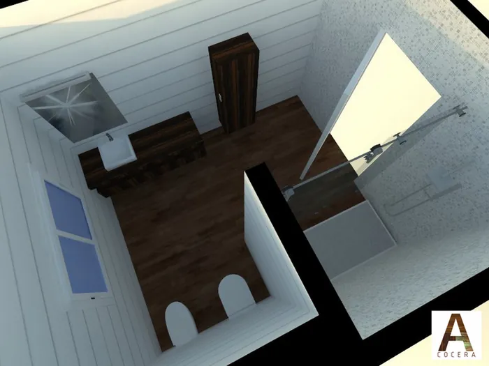 Render 3D de una cocina de diseño